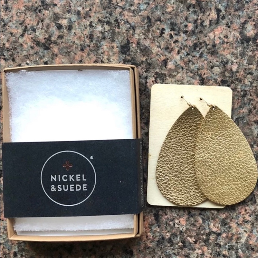 Nickel and Suede Leather Earrings